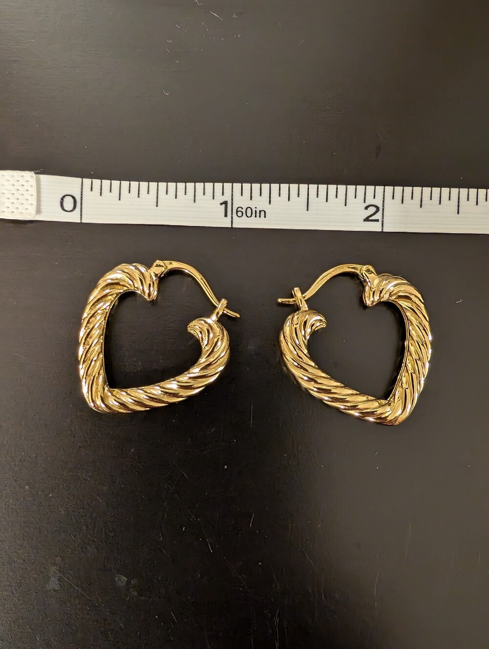 Twisted Rope Heart Hoop Earrings - Gold Women's Jewelry
